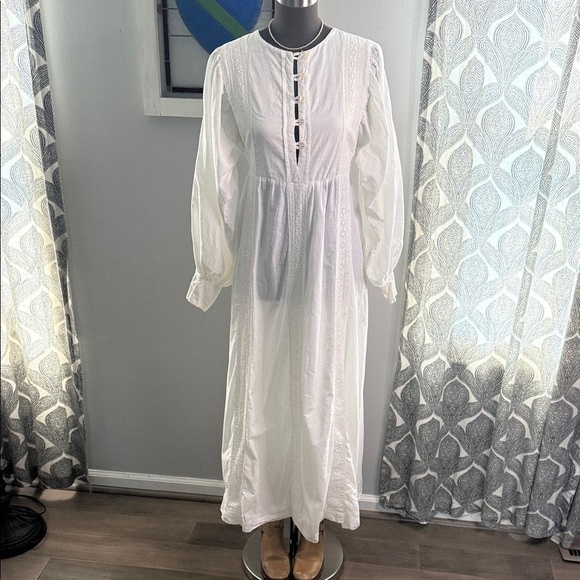 Sing & Smile Vintage 100% Cotton Maxi Dress SZ Medium - Picture 1 of 15